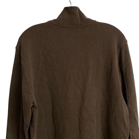 GAP Half-Zip Mock Neck Sweater Sweatshirt Men's Size M Brown Pullover Cotton - Picture 11 of 15